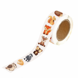 Motivational stickers on a roll Forest animals - DpCraft - 2,5 cm 500 pcs.