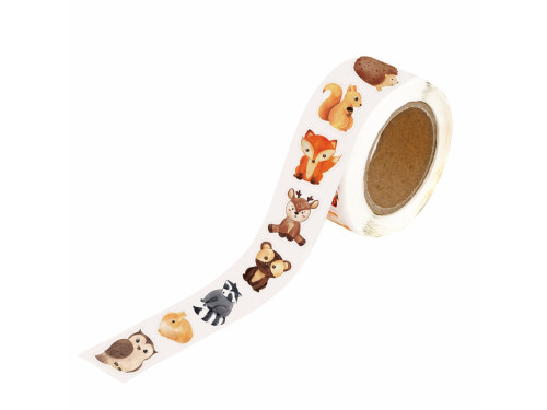 Motivational stickers on a roll Forest animals - DpCraft - 2,5 cm 500 pcs.