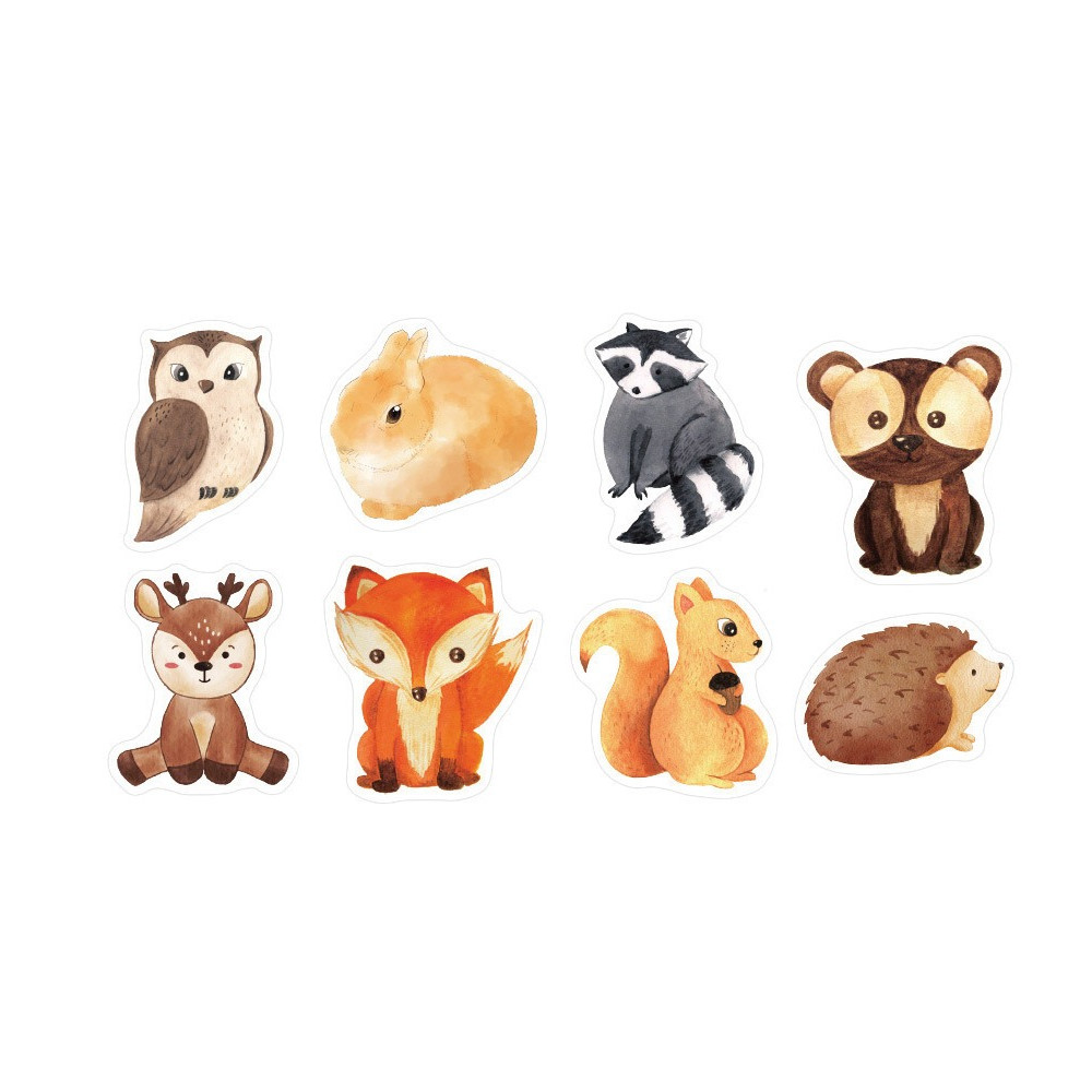 Motivational stickers on a roll Forest animals - DpCraft - 2,5 cm 500 pcs.