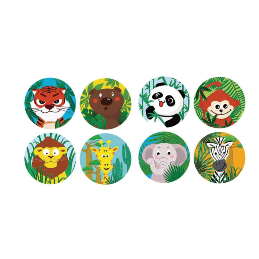 Motivational stickers on a roll Animals jungle - DpCraft - 2,5 cm 500 pcs.