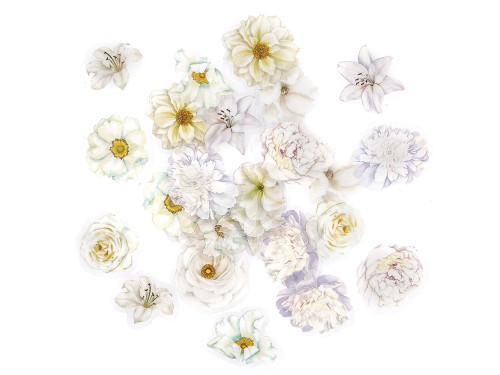 Naklejki foliowe Kwiaty - DpCraft - Moonlight White 30 szt.
