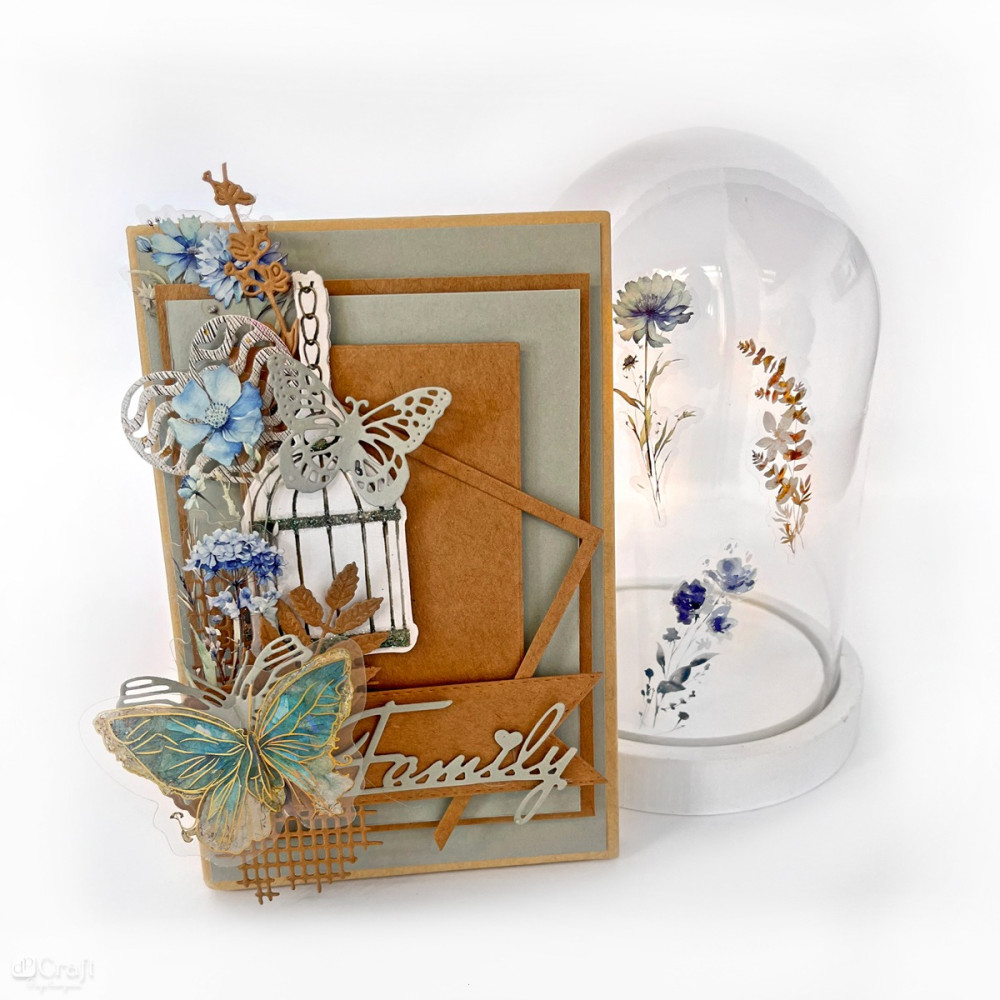 Foil stickers Flowers - DpCraft - Meteor Blue 20 pcs.