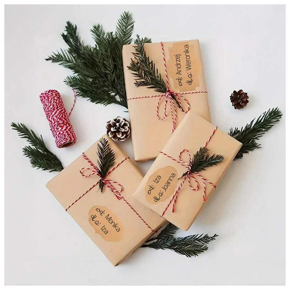 Vintage stickers on a roll - DpCraft - Kraft 5 x 3cm 250 pcs.