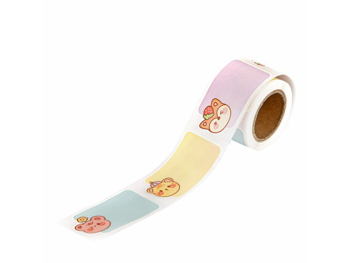 Stickers on a roll Cute Animals - DpCraft - 4,5 x 2,5 cm 100 pcs.
