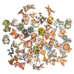Cute Animals vinyl stickers - DpCraft - 4-6 cm 50 pcs.