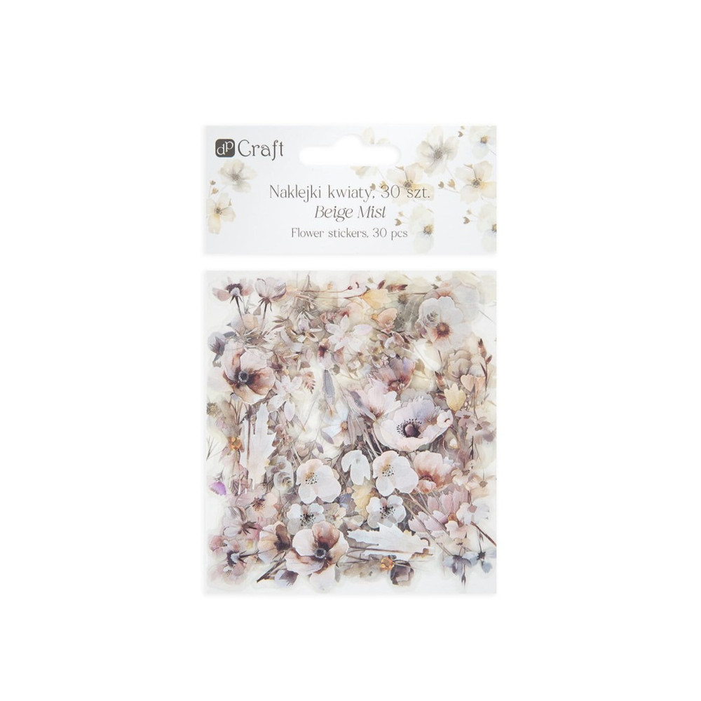 Foil stickers Flowers - DpCraft - Beige Mist 30 pcs.
