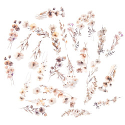Naklejki foliowe Kwiaty - DpCraft - Beige Mist 30 szt.