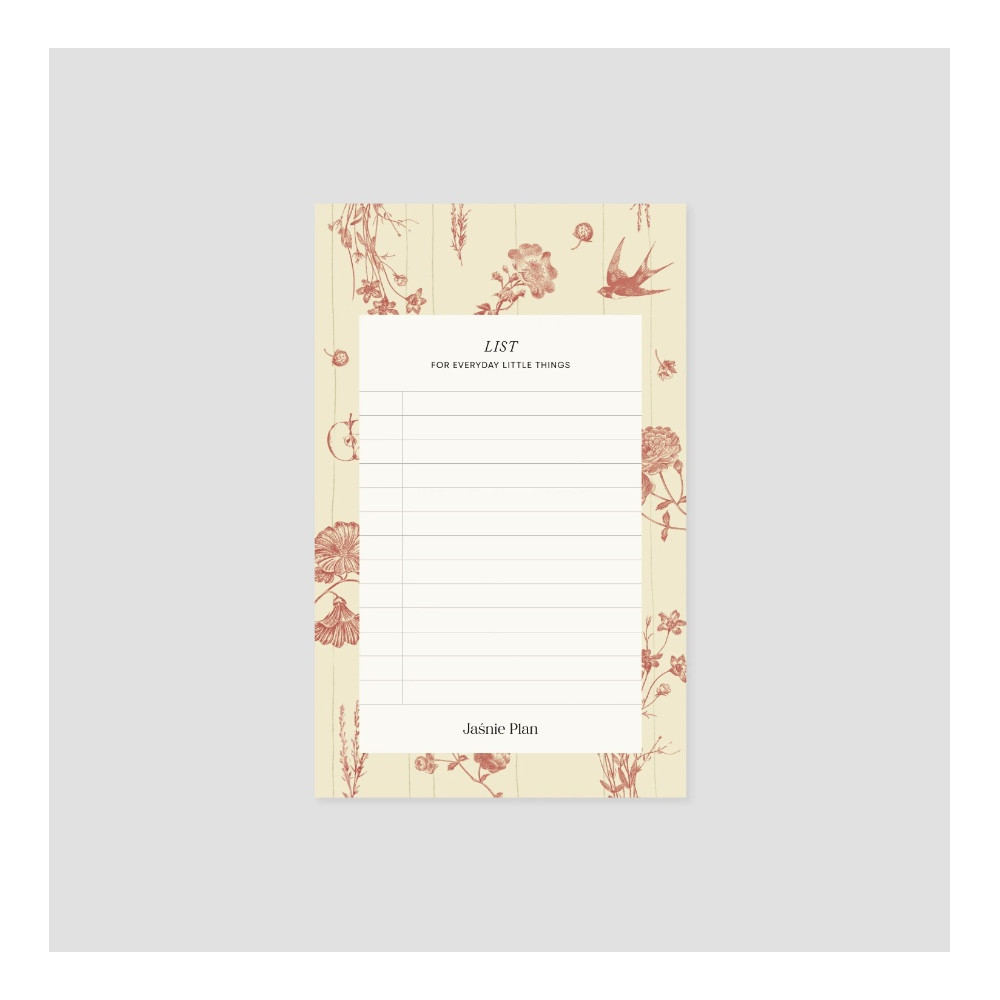 Mini Pad Jaśnie Lista 10 x 16 cm - Jaśnie Plan - żółty