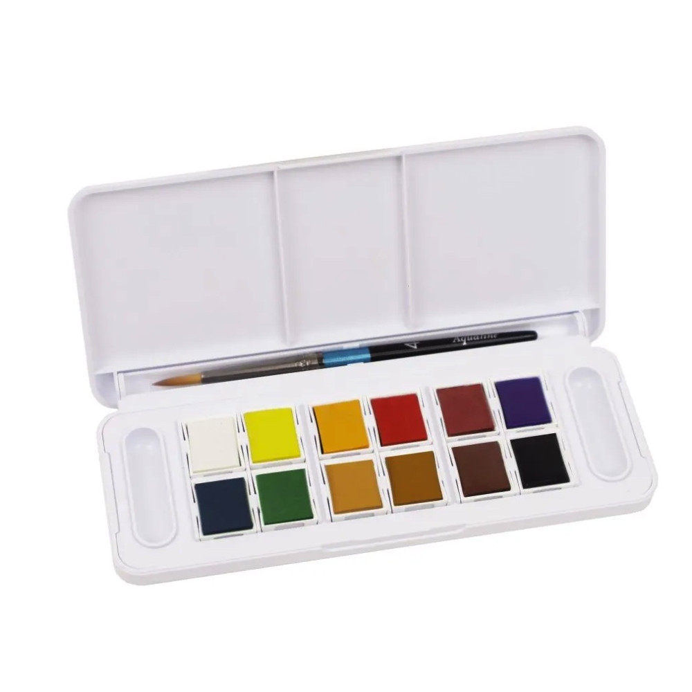 Zestaw akwareli Aquafine Travel w półkostkach - Daler Rowney - 12 szt.