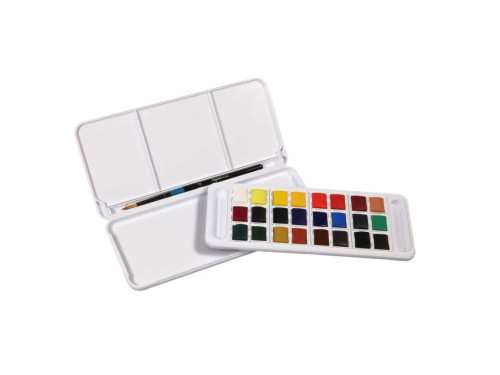 Set of Aquafine Travel watercolor paints in half pans - Daler Rowney - 24 pcs.