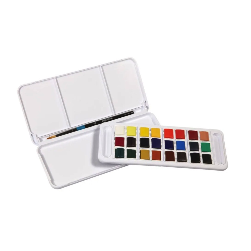 Zestaw akwareli Aquafine Travel w półkostkach - Daler Rowney - 24 szt.