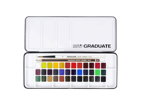 Zestaw akwareli Graduate w półkostkach - Daler Rowney - 36 szt.