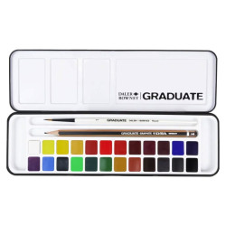 Set of Graduate watercolor paints in half pans - Daler Rowney - 24 pcs.