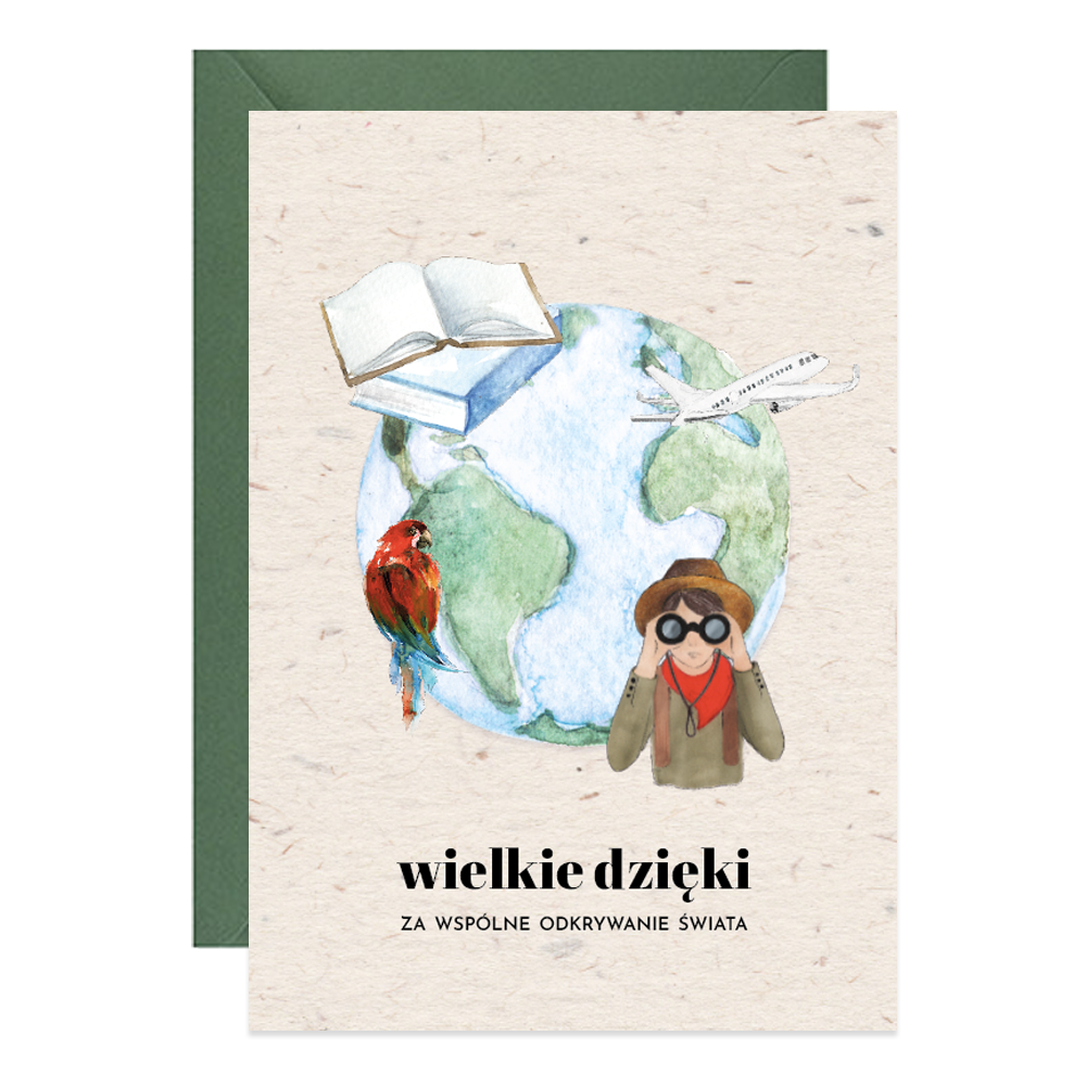 Greeting card A6 - Paperwords - Odkrywanie świata