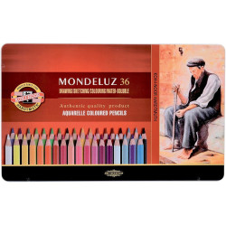 Zestaw kredek akwarelowych Mondeluz - Koh-I-Noor - metalowe opakowanie, 36 szt.
