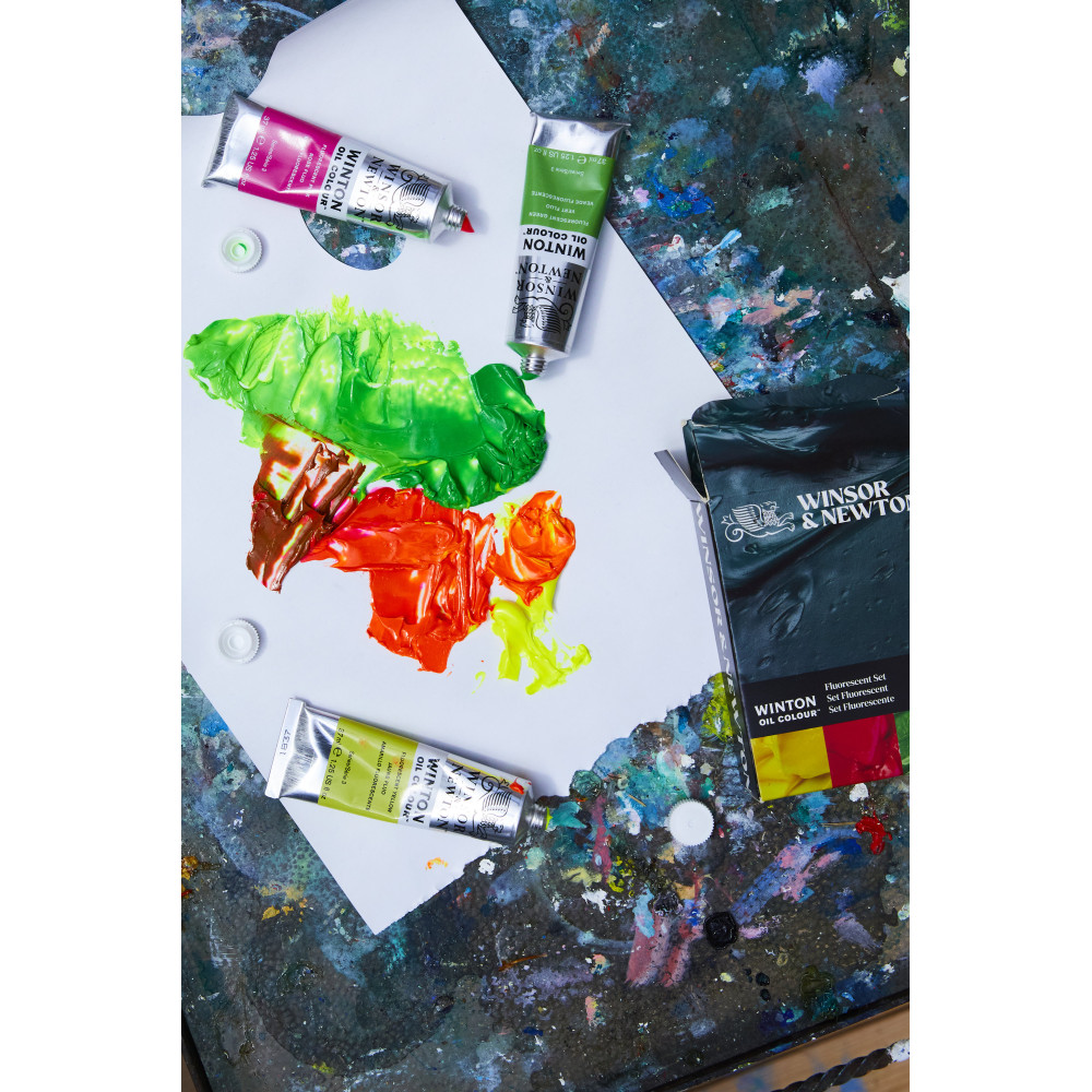 Set of Winton Oil Colour paints - Winsor & Newton - Fluo 3 pcs x 37 ml