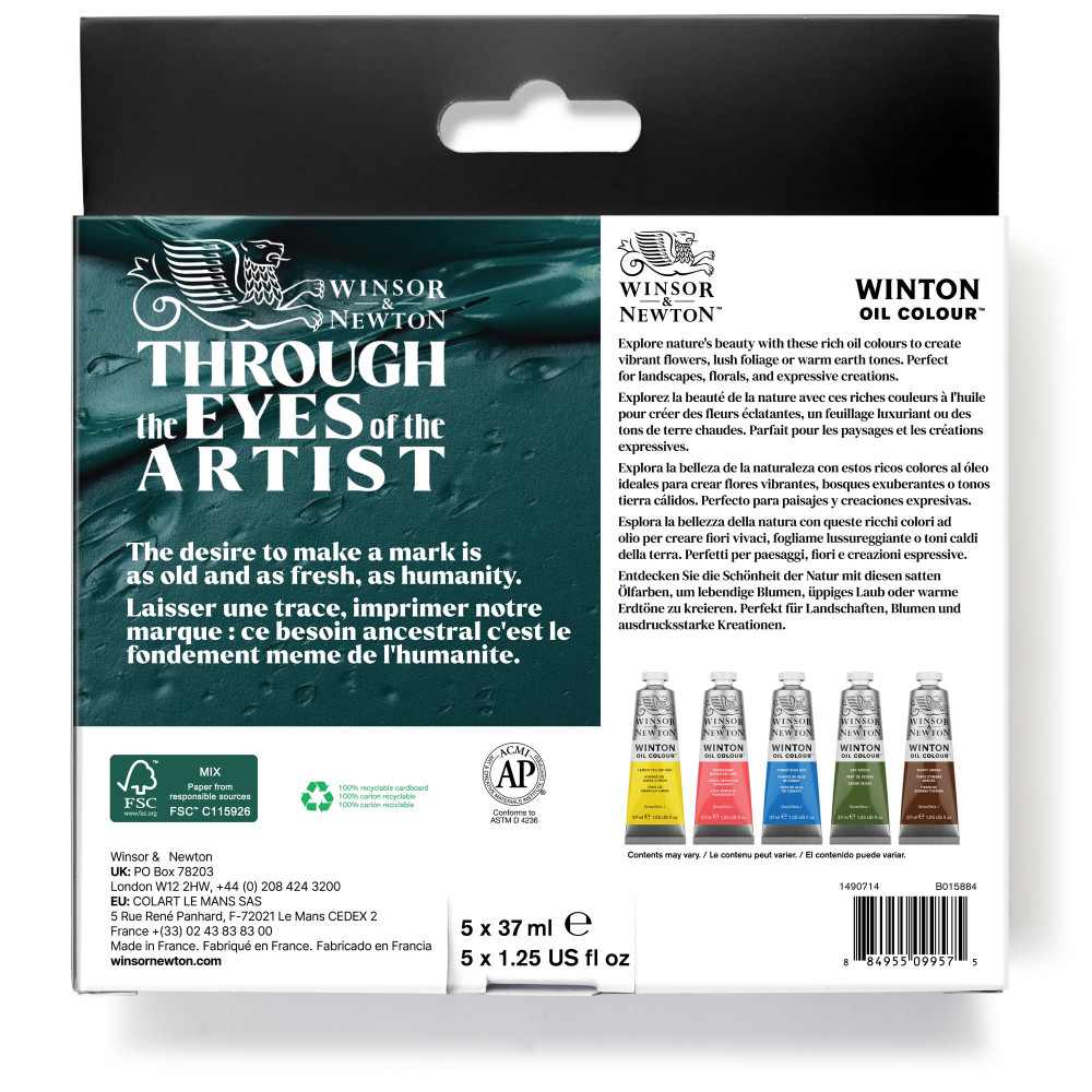 Zestaw farb olejnych Winton Botanic - Winsor & Newton - 5 x 37 ml