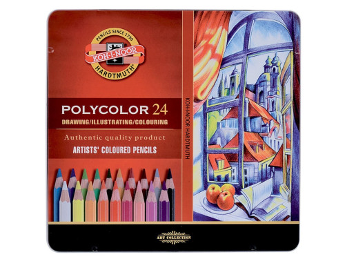 Zestaw kredek Polycolor - Koh-I-Noor - metalowe opakowanie, 24 szt.