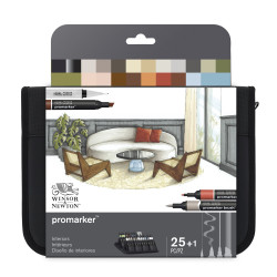 Promarker set in case - Winsor & Newton - Interiors 25 pcs