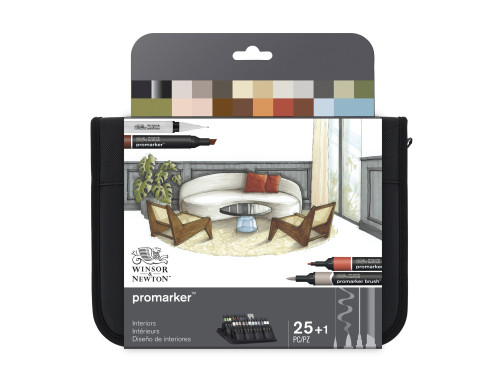 Zestaw Promarker Interiors w etui - Winsor & Newton - 25 szt.