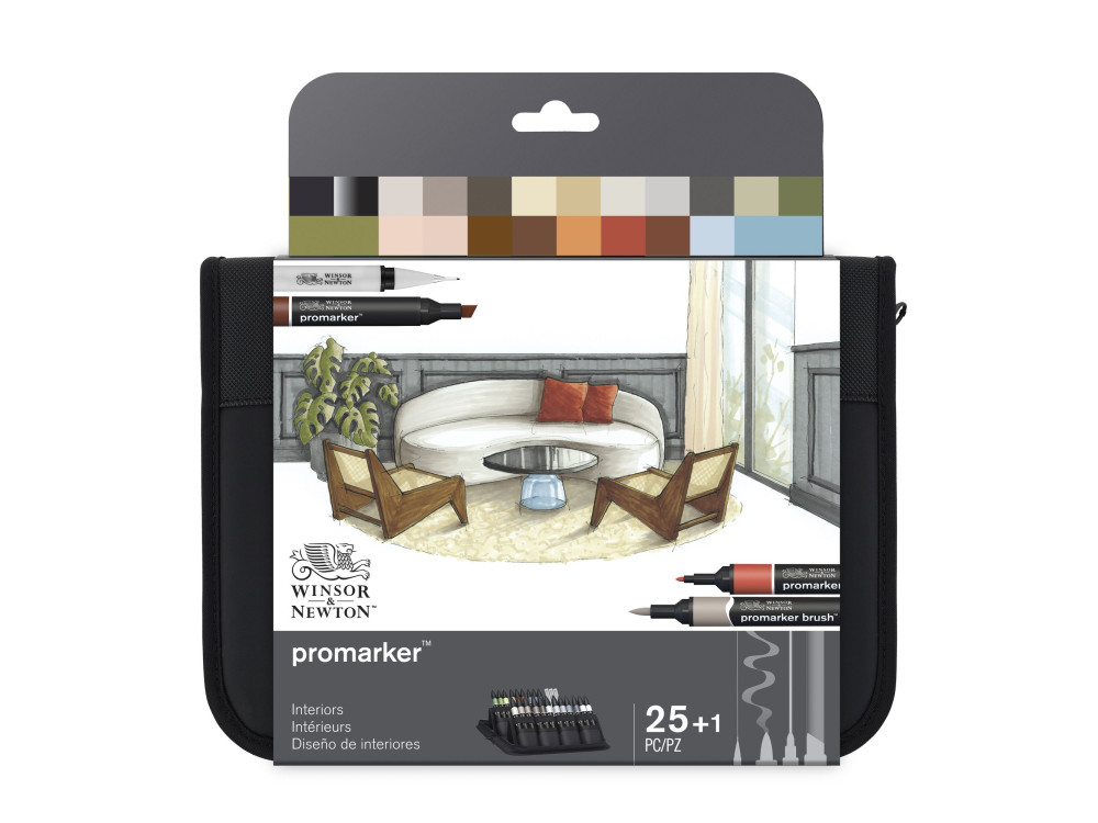 Zestaw Promarker Interiors w etui - Winsor & Newton - 25 szt.