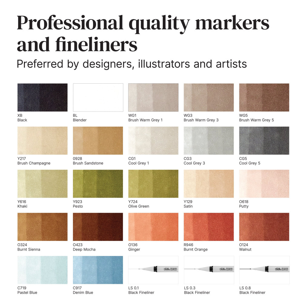 Promarker set in case - Winsor & Newton - Interiors 25 pcs