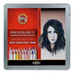 Set of Artist's Coloured Pencils 3824, 24 pcs Portrait