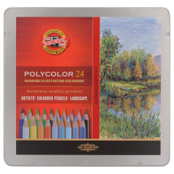 Set of Artist's Coloured Pencils 3824, 24 pcs Landscape