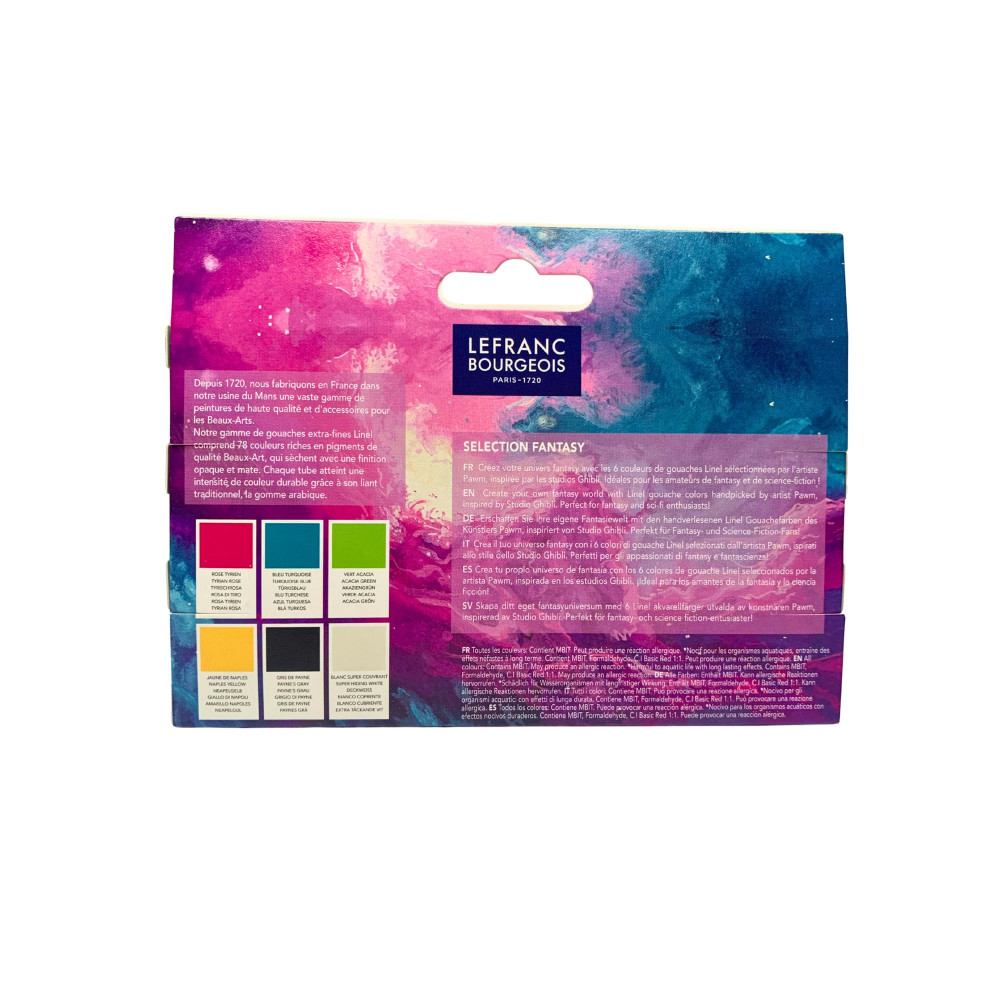 Linel gouache set - Lefranc & Bourgeois - Fantasy 6 x 14 ml