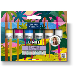 Linel gouache set - Lefranc & Bourgeois - Voyage 6 x 14 ml