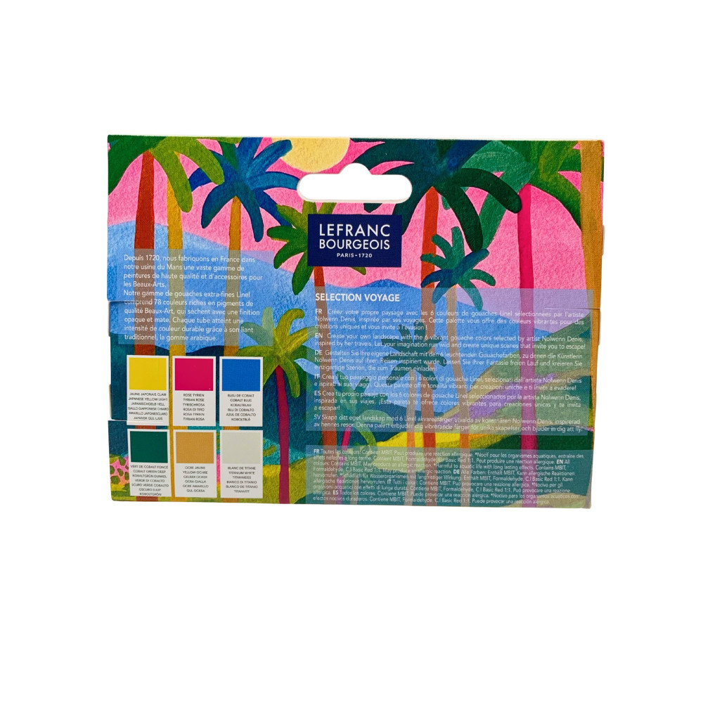 Zestaw gwaszy Linel Voyage - Lefranc & Bourgeois - 6 x 14 ml