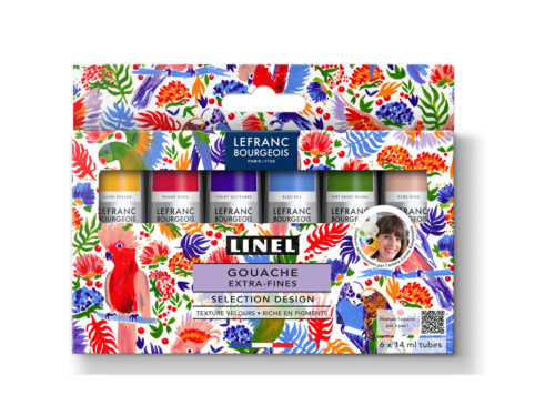 Linel gouache set - Lefranc & Bourgeois - Design 6 x 14 ml
