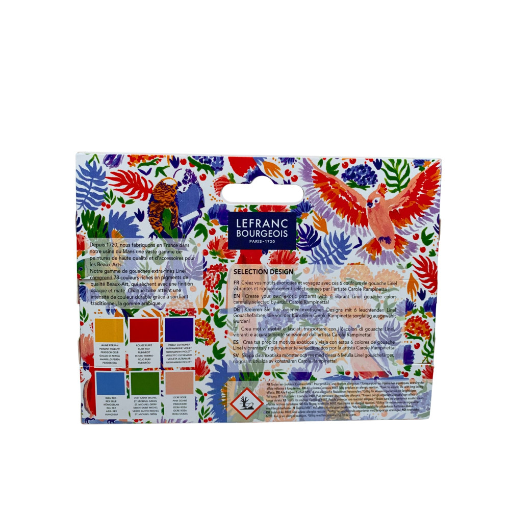 Linel gouache set - Lefranc & Bourgeois - Design 6 x 14 ml
