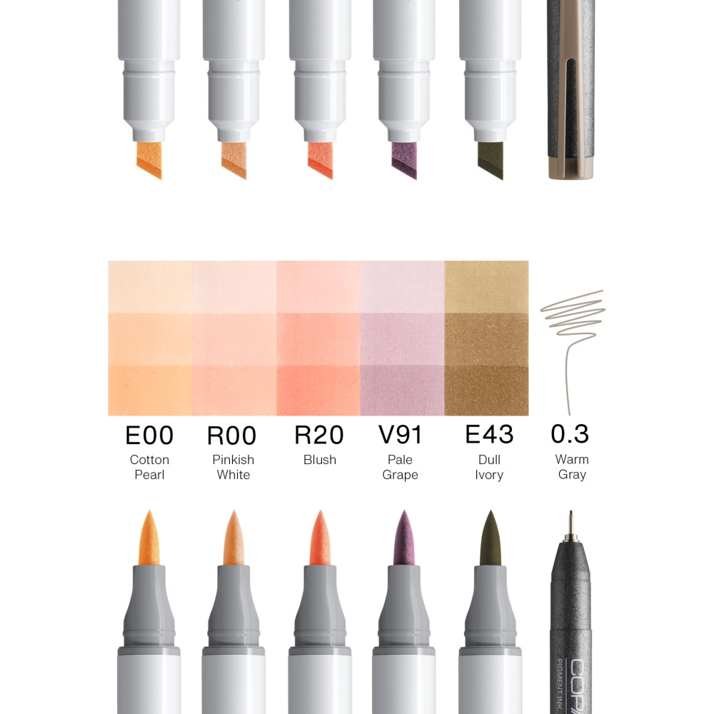 Set of Copic Ciao Portrait Pastel dual-tip alcohol-based markers