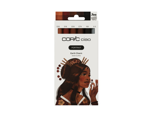 Set of Copic Ciao Portrait Earth Charm dual-tip alcohol-based markers