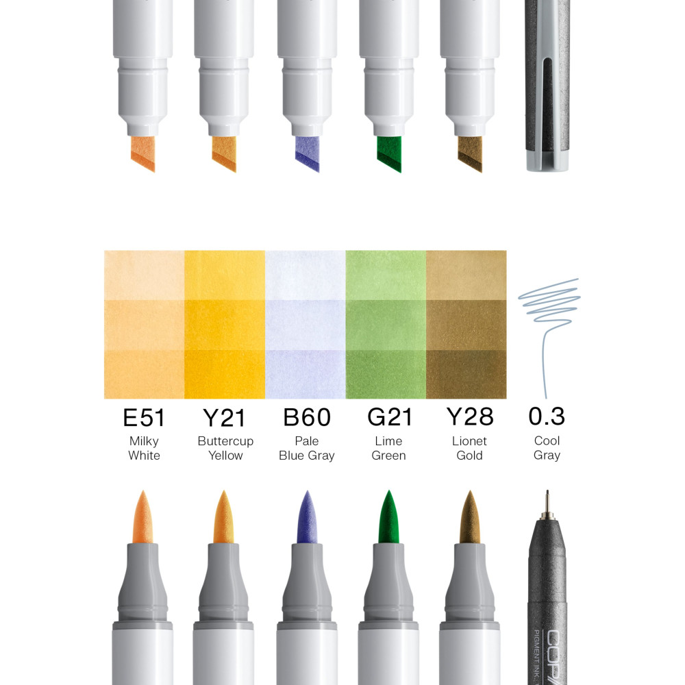 Set of Copic Ciao Manga Hiro dual-tip alcohol-based markers