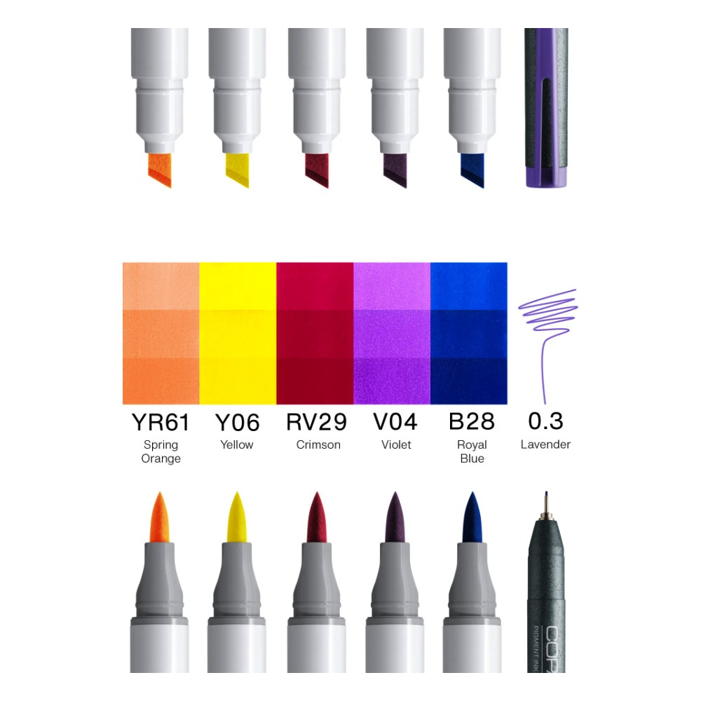 Set of Copic Ciao Manga Kaito dual-tip alcohol-based markers