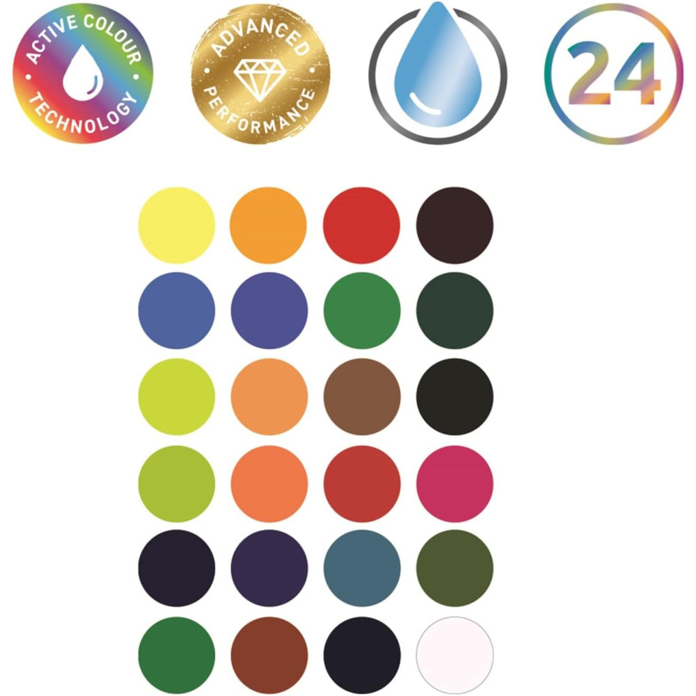 Zestaw tuszów akwarelowych Inktense w kostkach - Derwent - 24 szt.