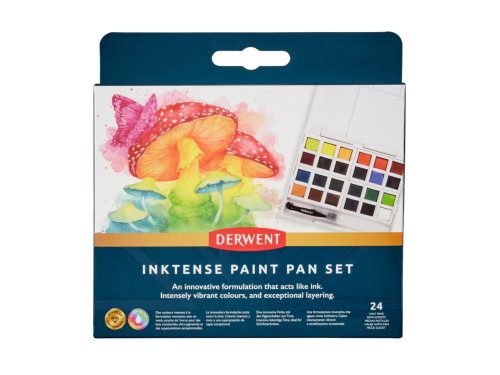 Zestaw tuszów akwarelowych Inktense w kostkach - Derwent - 24 szt.