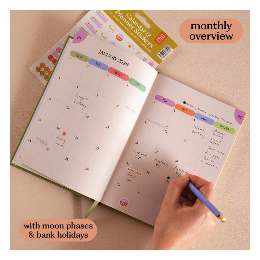 Blue Berry Check Diary 2026 A5 - Good Tuesday