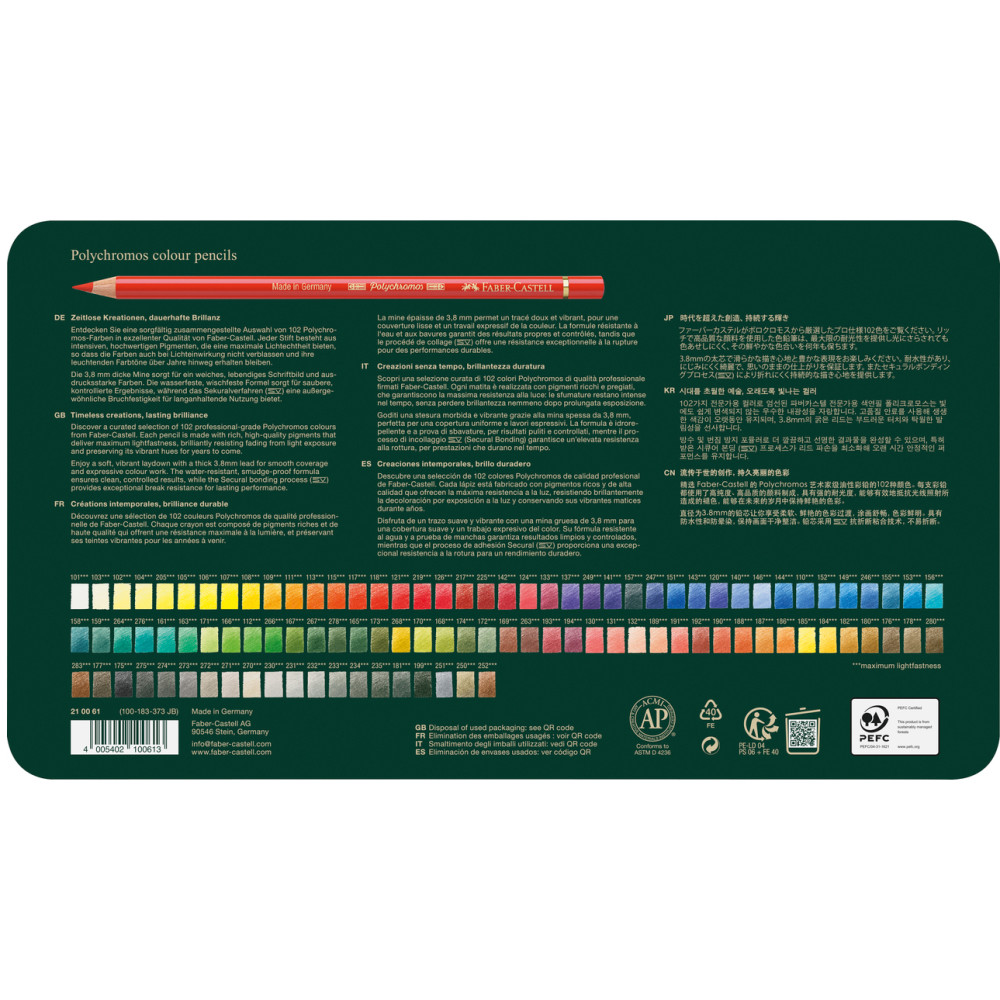 Set of Polychromos pencils in metal case - Faber-Castell - 102 pcs.