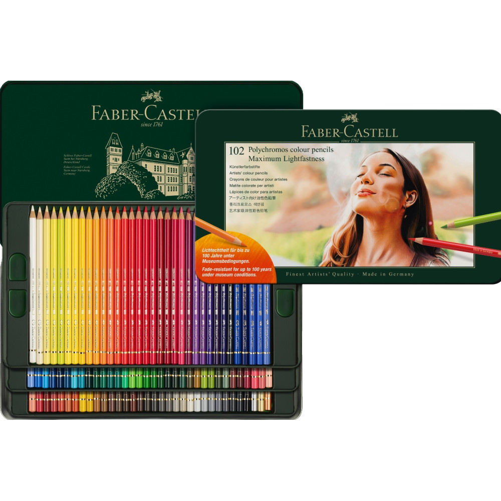 Set of Polychromos pencils in metal case - Faber-Castell - 102 pcs.