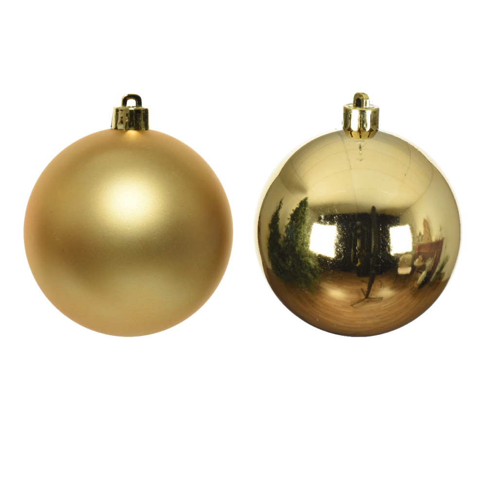 Shatterproof baubles - gold 6 cm 12 pcs.