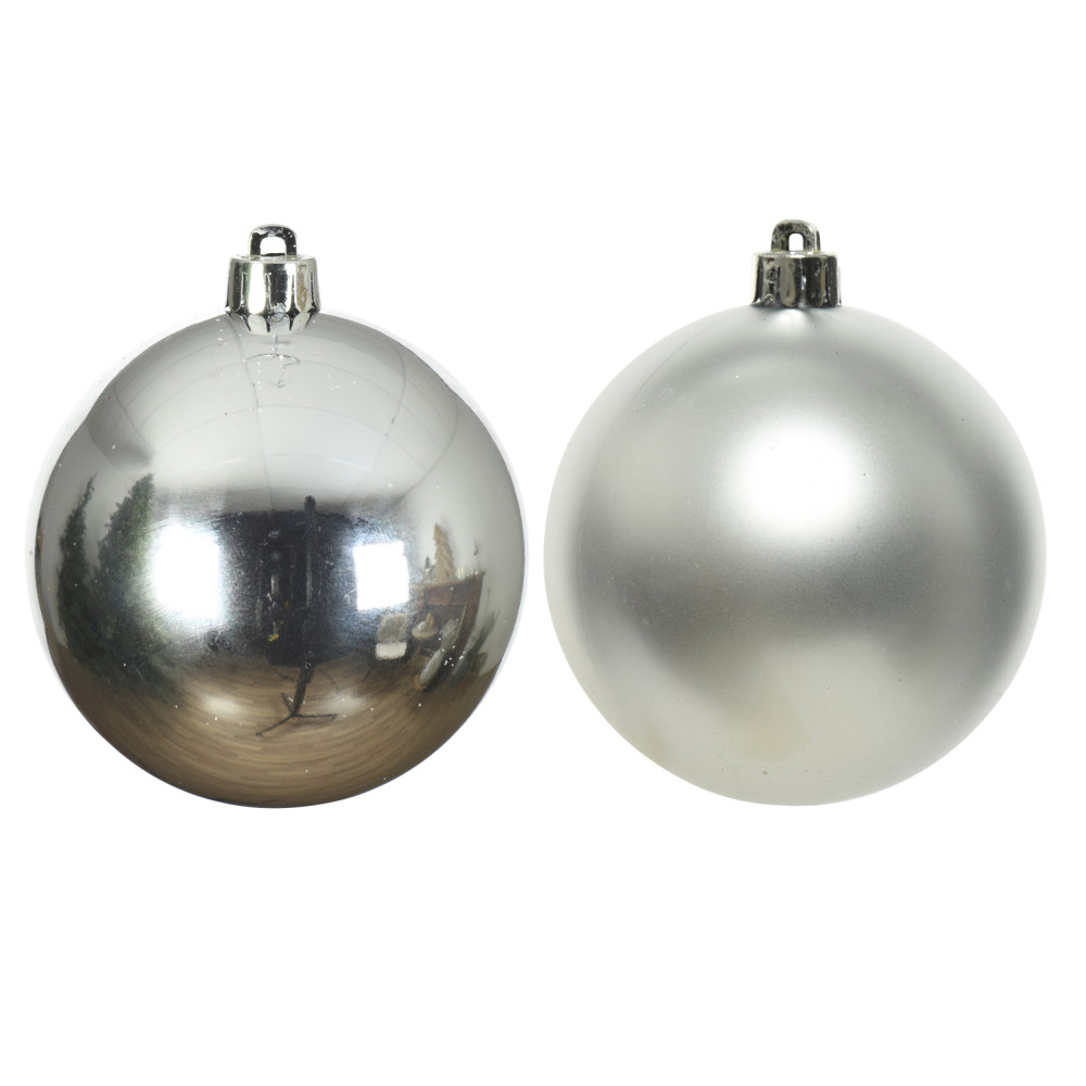 Shatterproof baubles - silver 6 cm 12 pcs.