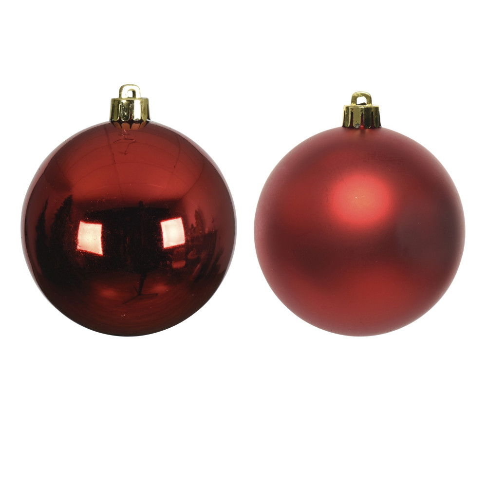 Shatterproof baubles - red 6 cm 12 pcs.