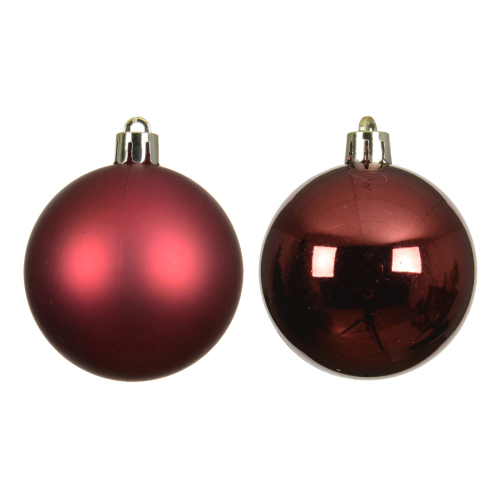 Shatterproof baubles - bordeaux 6 cm 12 pcs.