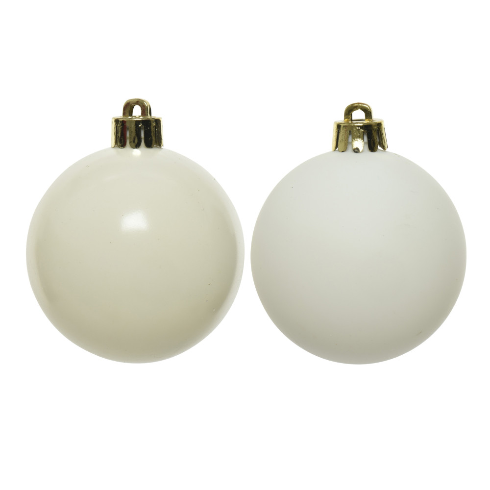 Shatterproof baubles - warm white 6 cm 12 pcs.