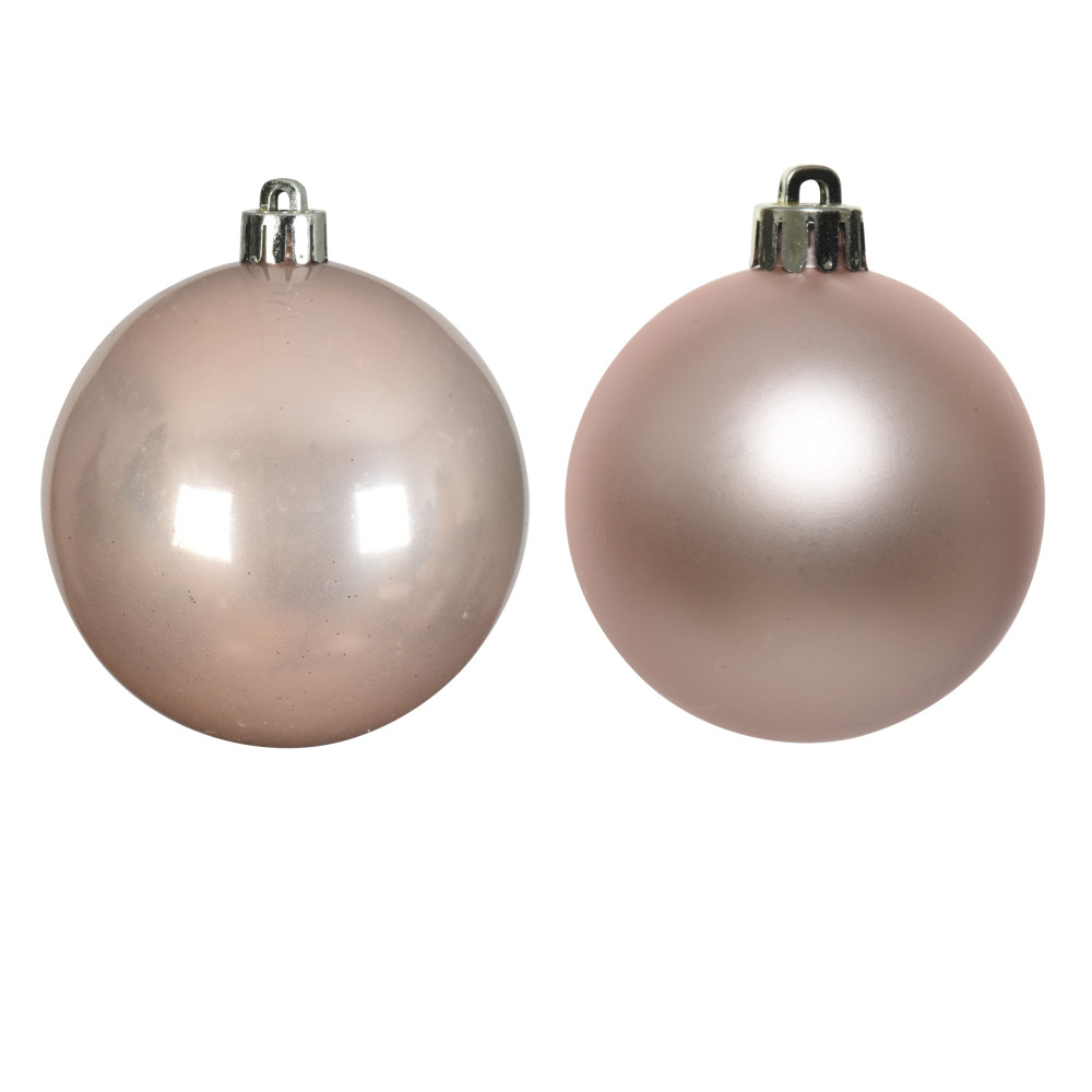 Shatterproof baubles - light pink 6 cm 12 pcs.