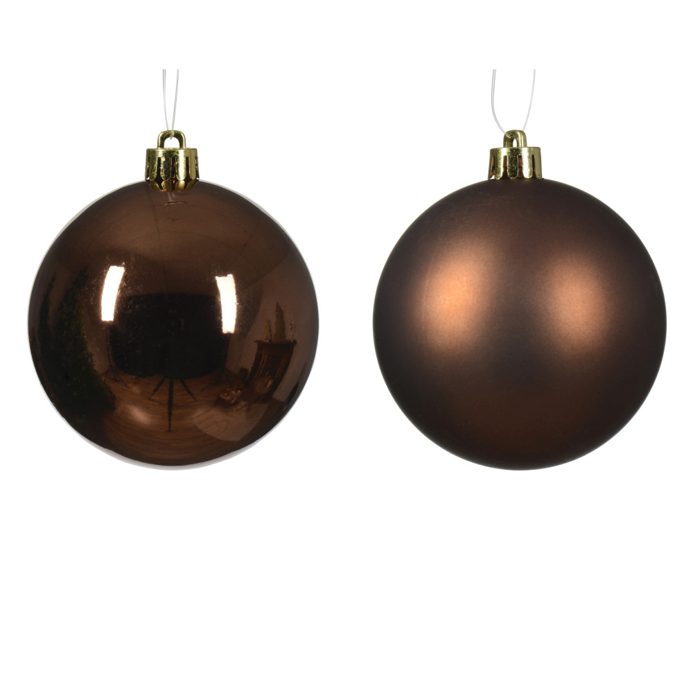 Shatterproof baubles - espresso 6 cm 12 pcs.