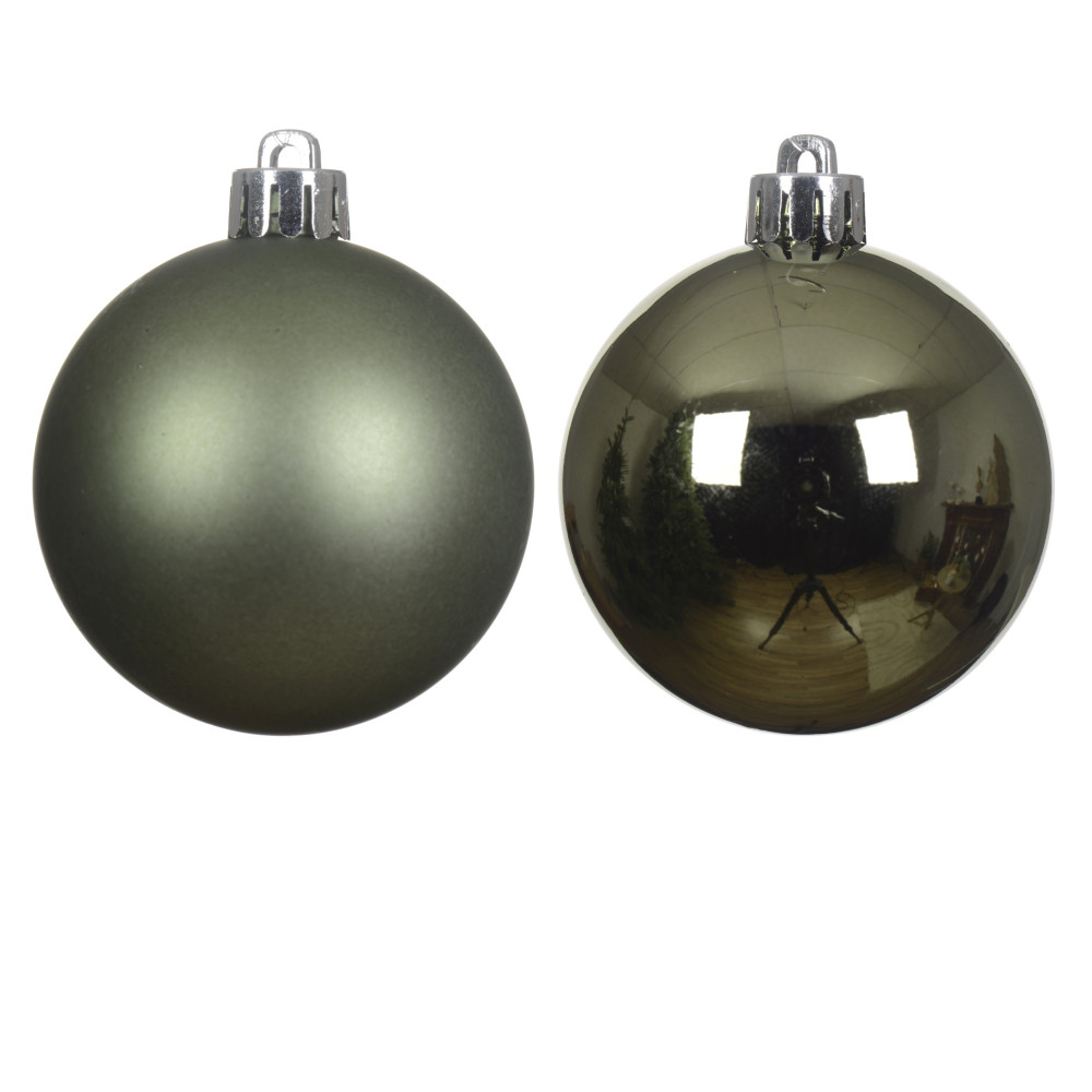 Shatterproof baubles - rosemary green 6 cm 12 pcs.